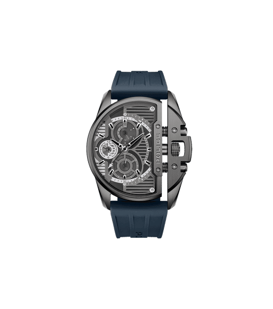 Police Daintree PEWGQ2203604 Herrenuhr Blau • Multifunction • Blaues Silikonarmband