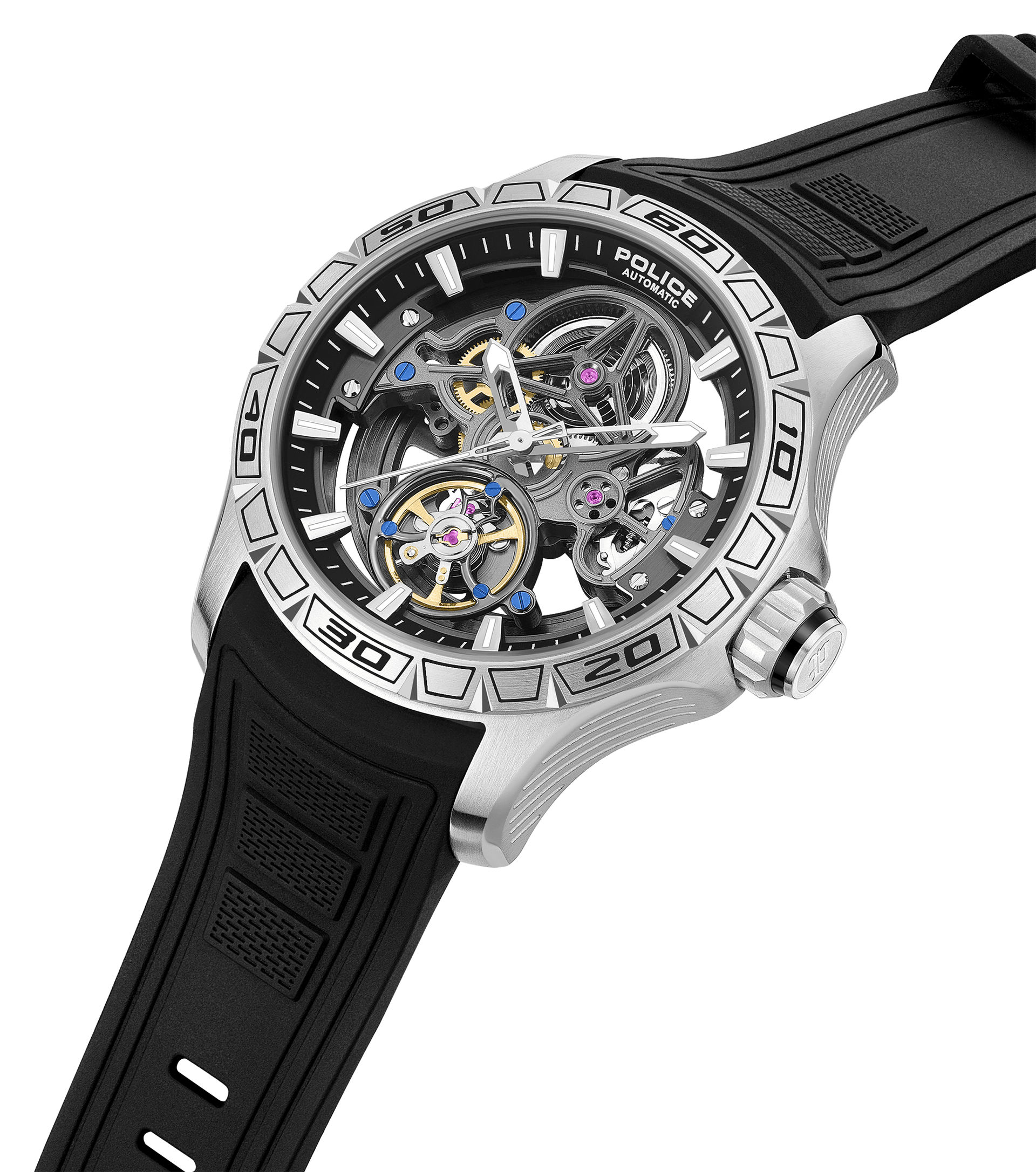 Police Spirit PEWGR0097801 Herrenuhr Schwarz • Automatikwerk • Skelett-Zifferblatt, Bild 2