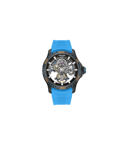 Police Spirit PEWGR0097804 Herrenuhr Blau • Automatikwerk • Skelett-Zifferblatt