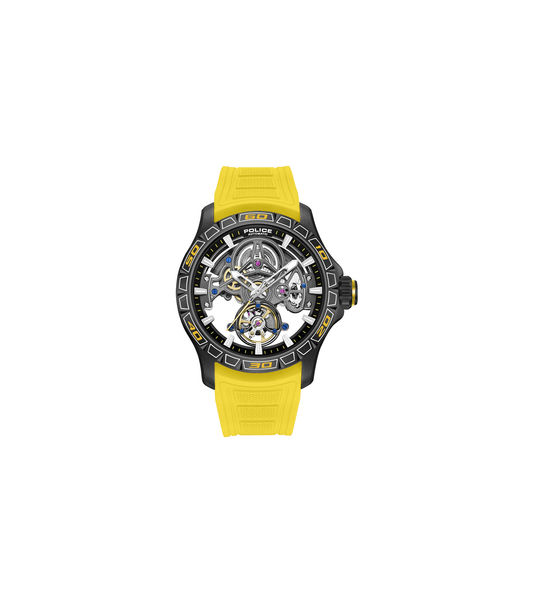 Police Spirit PEWGR0097805 Herrenuhr Gelb • Skelett-Automatikwerk • Edelstahlgehäuse