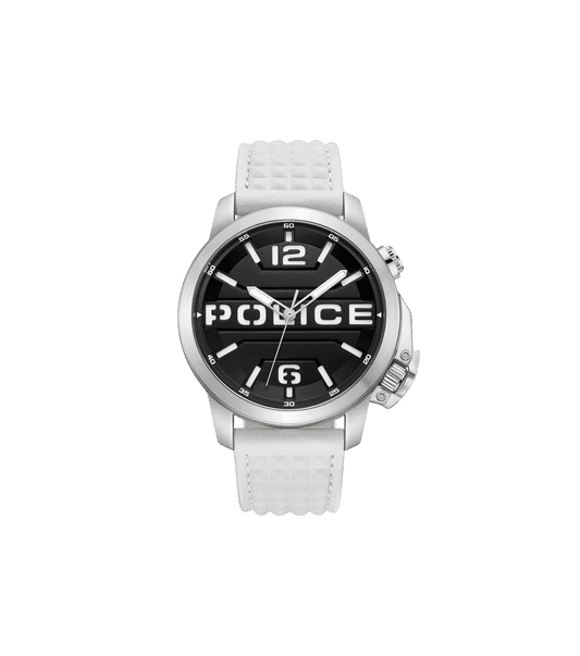 Police Automated PEWJD0021704 Herrenuhr Weiß • Kronenschutz • Hintergrundbeleuchtung
