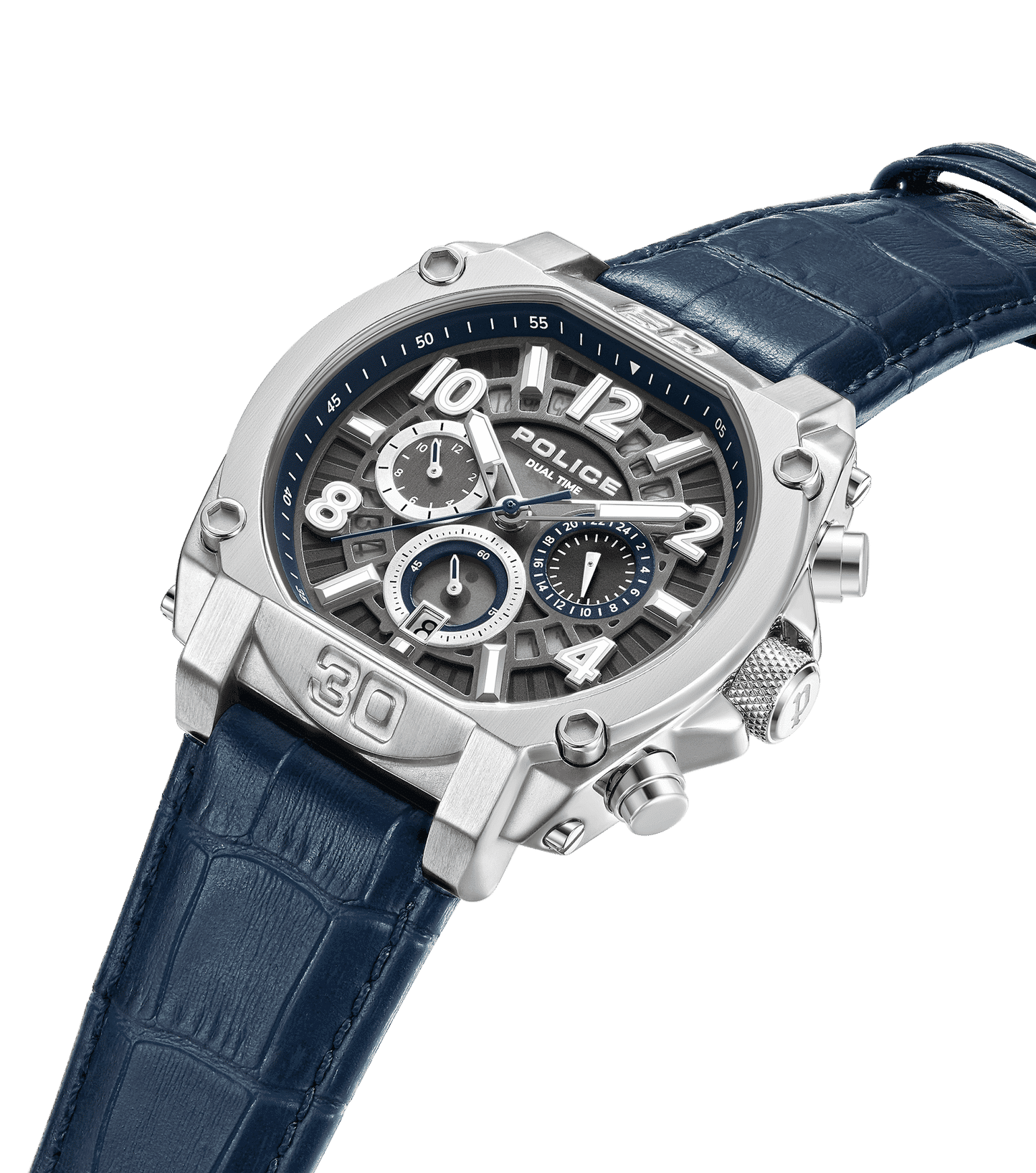 Police Norwood PEWJF0021901 Herrenuhr Blau • Dual-Time-Funktion • Transparentes Zifferblatt, Bild 2