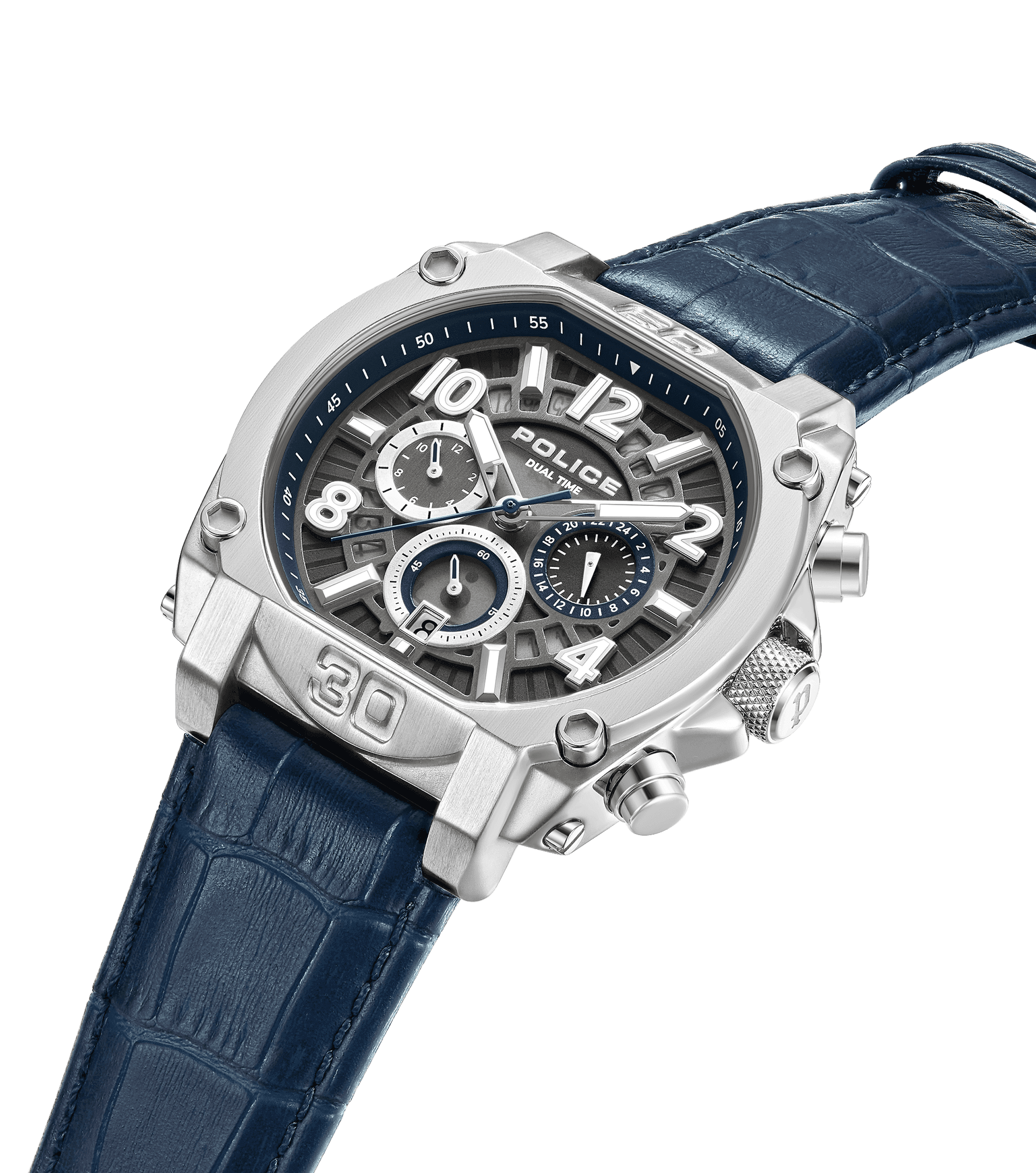 Police Norwood PEWJF0021901 Herrenuhr Blau • Dual-Time-Funktion • Transparentes Zifferblatt, Bild 2