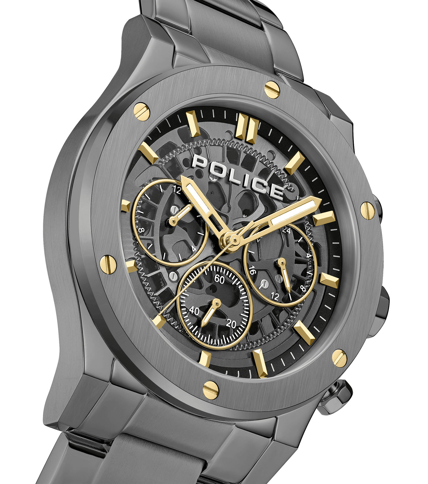 Police Knotty PEWJK0006407M Herrenuhr Silber • Multifunktionsanzeige • Gold-IP-Beschichtung, Bild 4