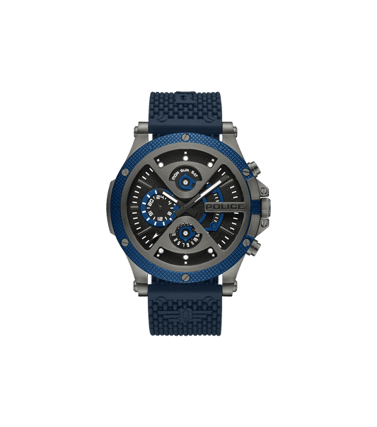 Police Surigao PEWJQ2110503 Herrenuhr Blau • Multifunktion mit Datum & Wochentag • Blaue IP-Lünette im Industriedesign