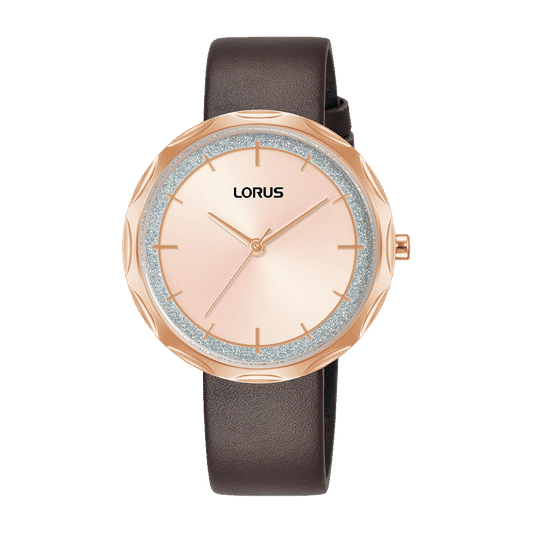 Lorus RG246WX9 Damenuhr Rosa-Gold • Mineralglas • Lederarmband