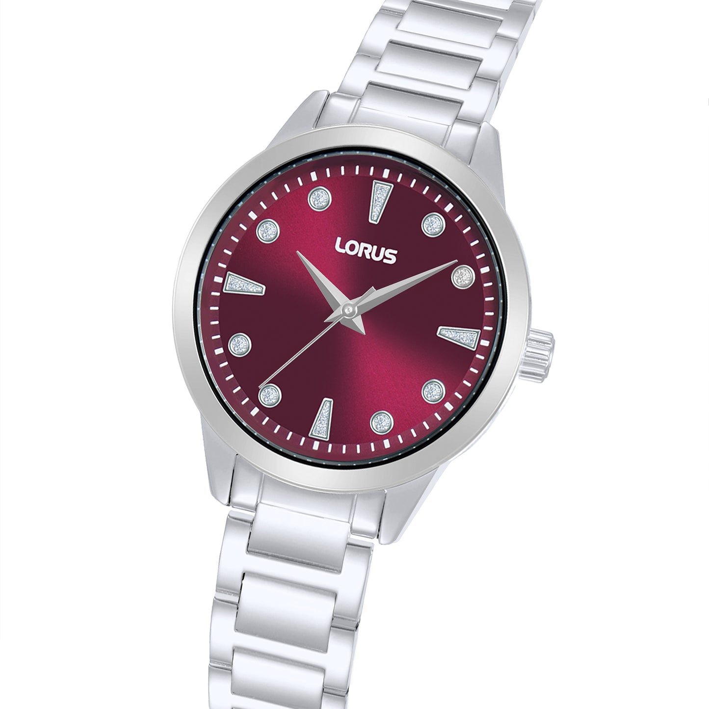Lorus Ladies RG263YX9 Damenuhr Dunkelrot • Mineralglas • Edelstahlarmband, Bild 2