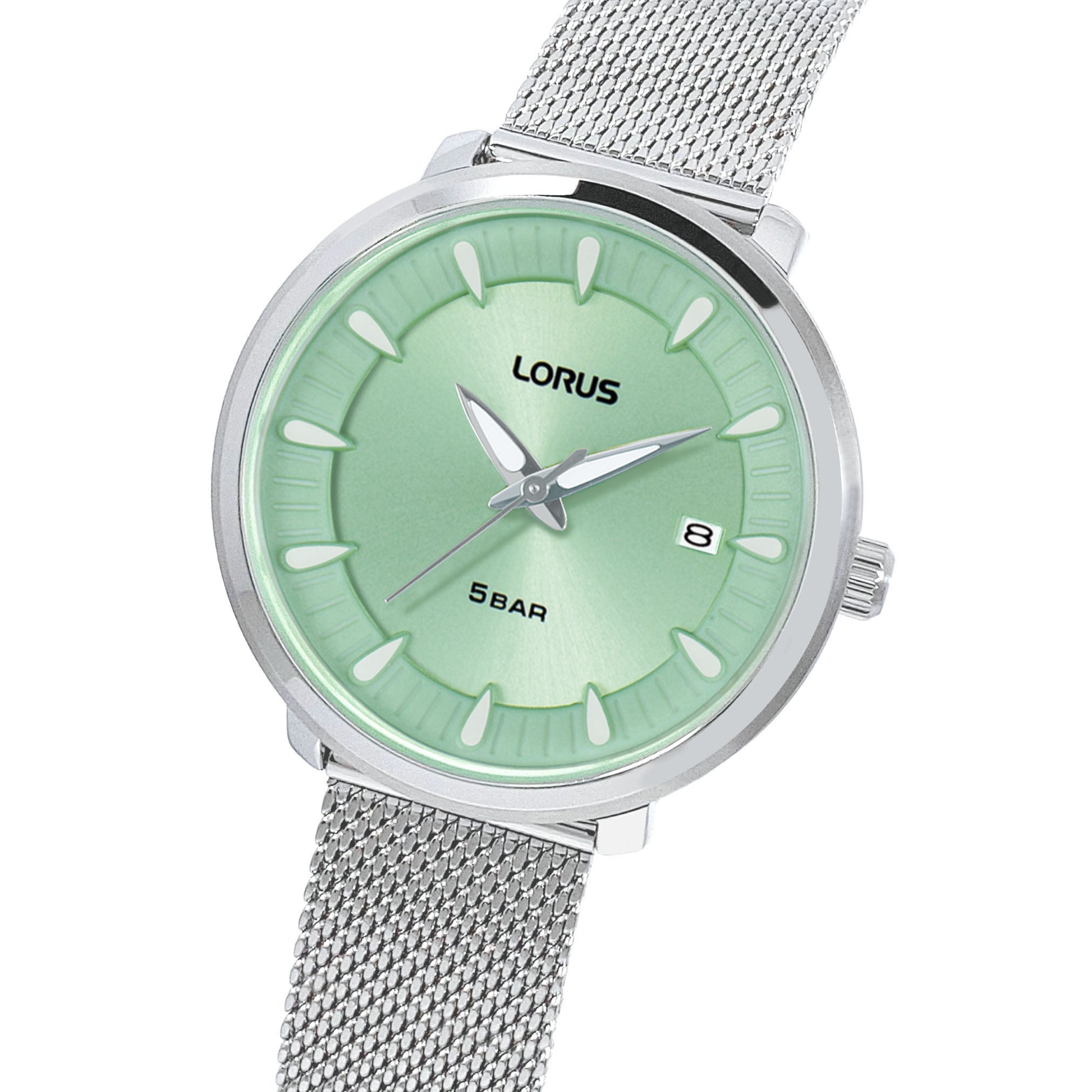 Lorus RG805DX9 Damenuhr Hellgrün • Mineralglas • Edelstahl-Mesharmband, Bild 2