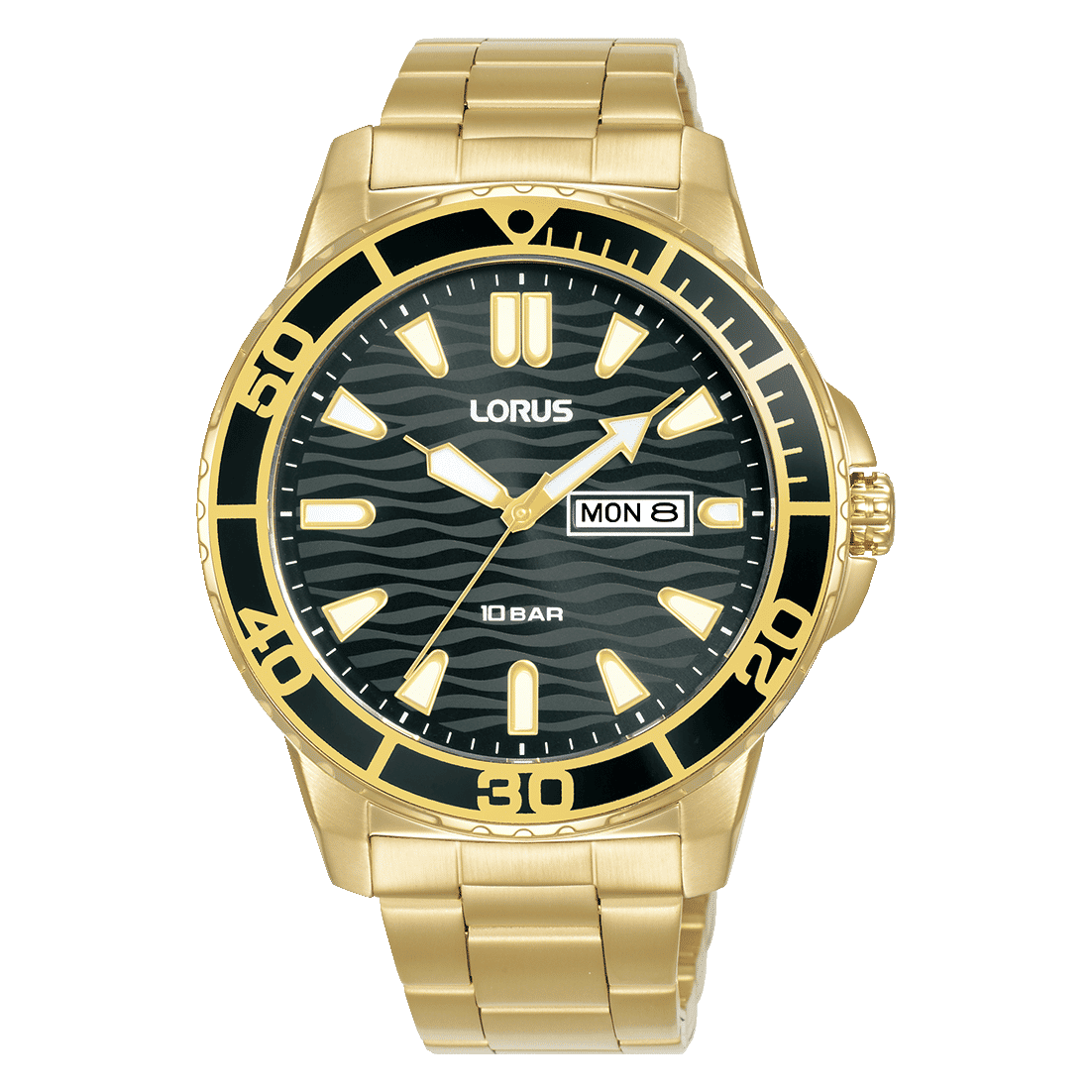 Lorus Sports RH362AX9 Herrenuhr Schwarz • Mineralglas • 10 bar wasserdicht