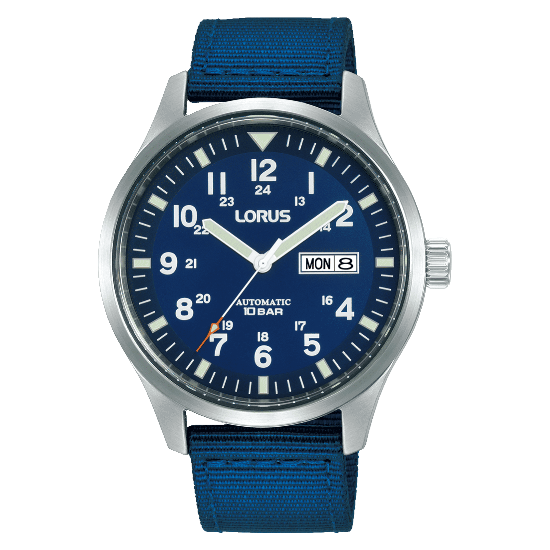 Lorus Sports RL409BX9 Herren Automatik Armbanduhr • Mineralglas • Dunkelblaues Nylonband