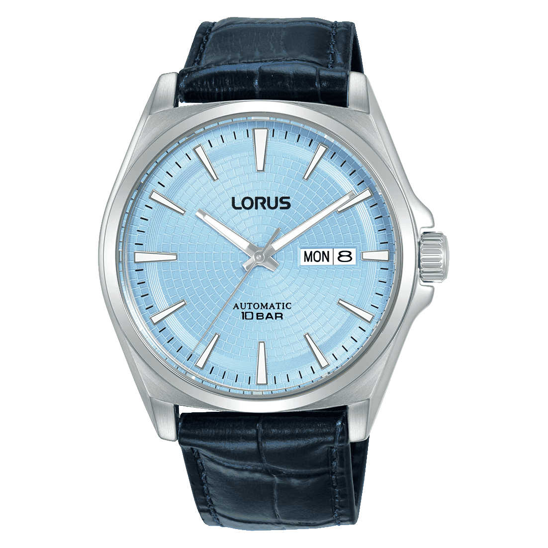 Lorus Sports RL417CX9 Herrenuhr Automatik Hellblau • Mineralglas • Dunkelblaues Lederband