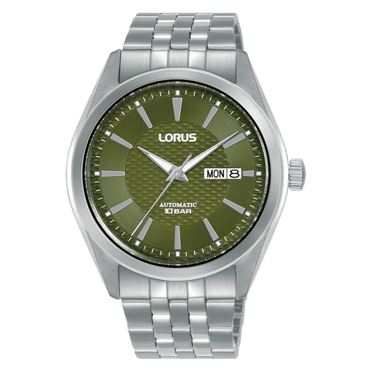 Lorus Classic RL487BX9 Herrenuhr Automatik Dunkelgrün • Mineralglas • Edelstahlarmband