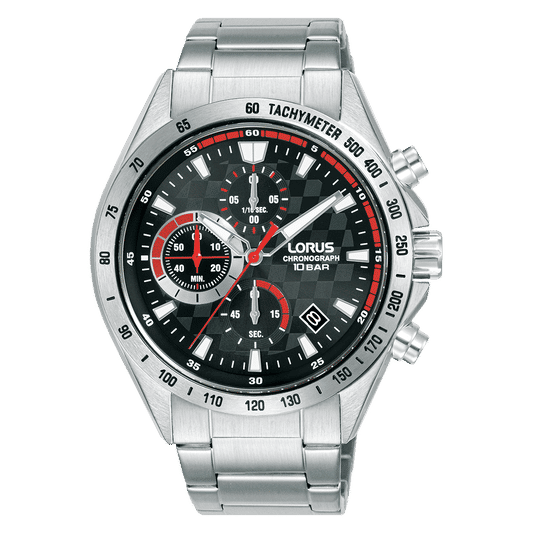 Lorus Sports RM309JX9 Herren Armbanduhr Schwarz • Chronograph • Mineralglas