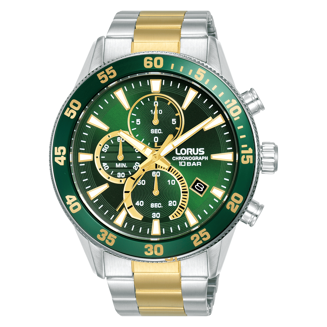 Lorus Sport RM327JX9 Herren Armbanduhr • Chronograph • Dunkelgrünes Zifferblatt