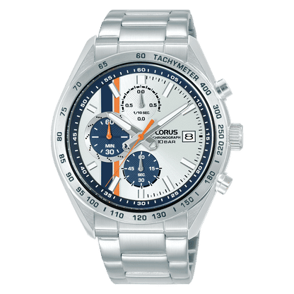 Lorus Sports RM399JX9 Herren Armbanduhr Silber • Chronograph • Mineralglas