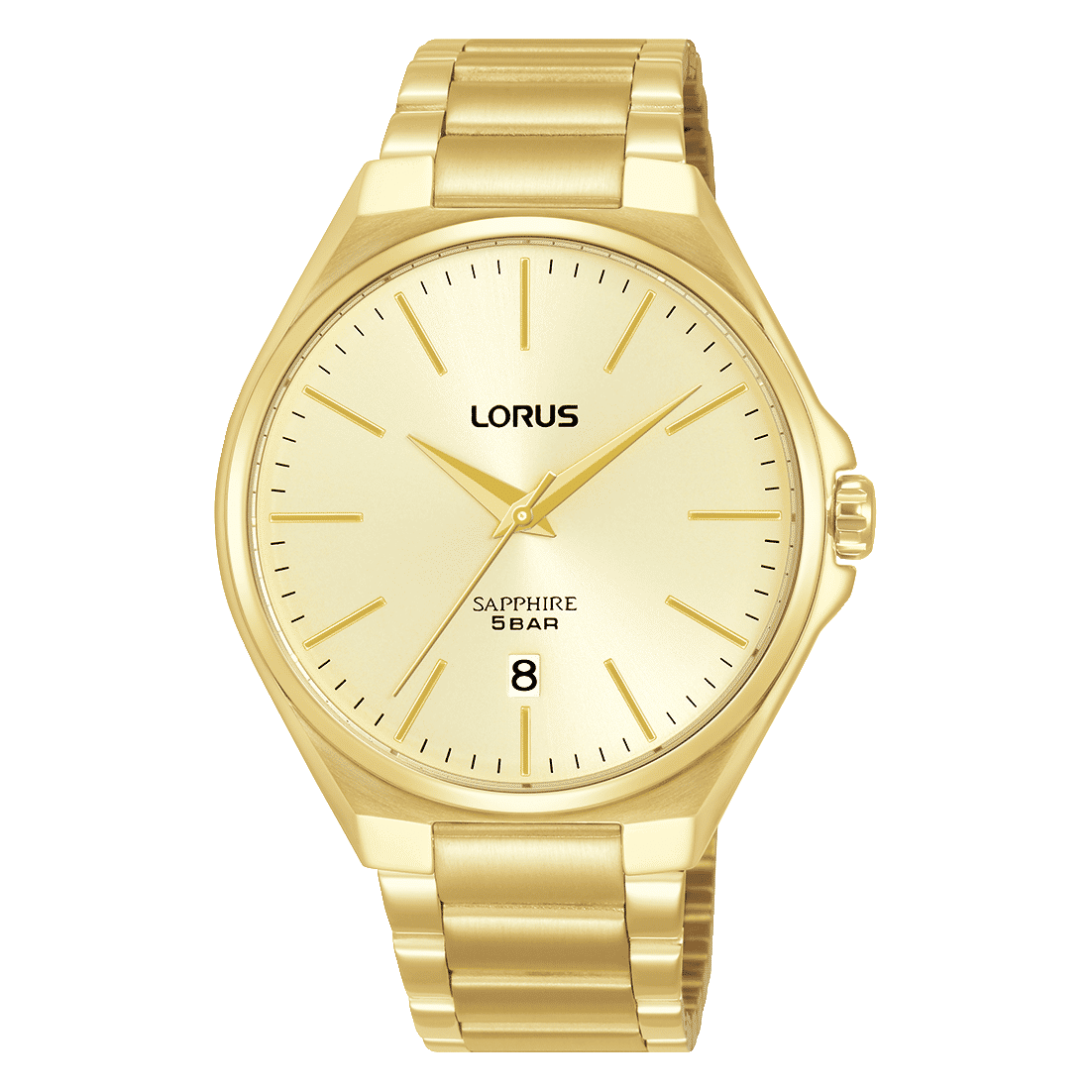 Lorus Dress RS950DX9 Herren Armbanduhr Champagner • Saphirglas • Edelstahlarmband