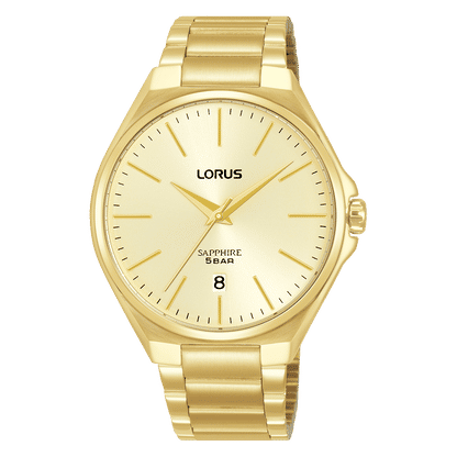Lorus Dress RS950DX9 Herren Armbanduhr Champagner • Saphirglas • Edelstahlarmband