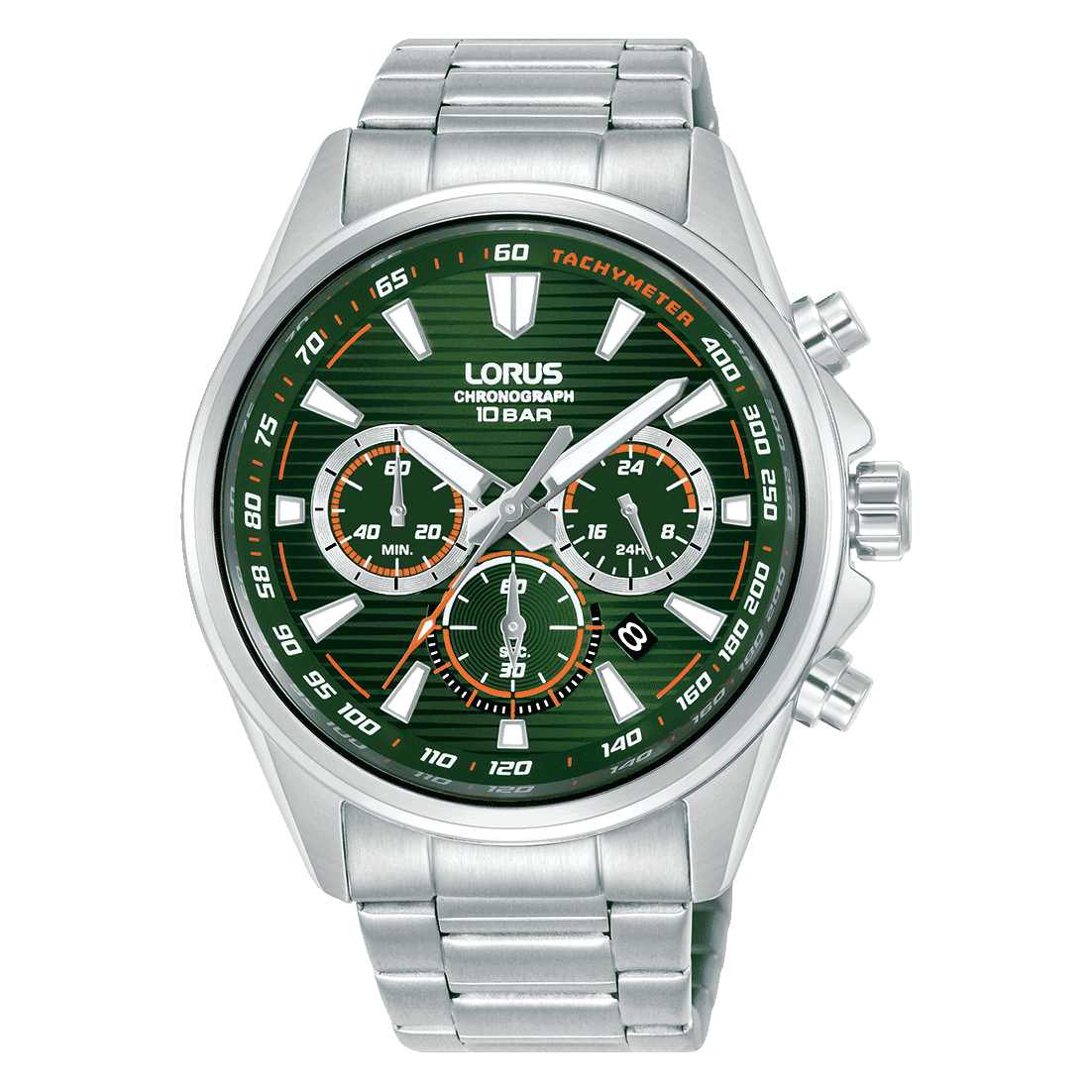 Lorus Sports RT323LX9 Herrenuhr Chronograph • Dunkelgrünes Zifferblatt • Mineralglas