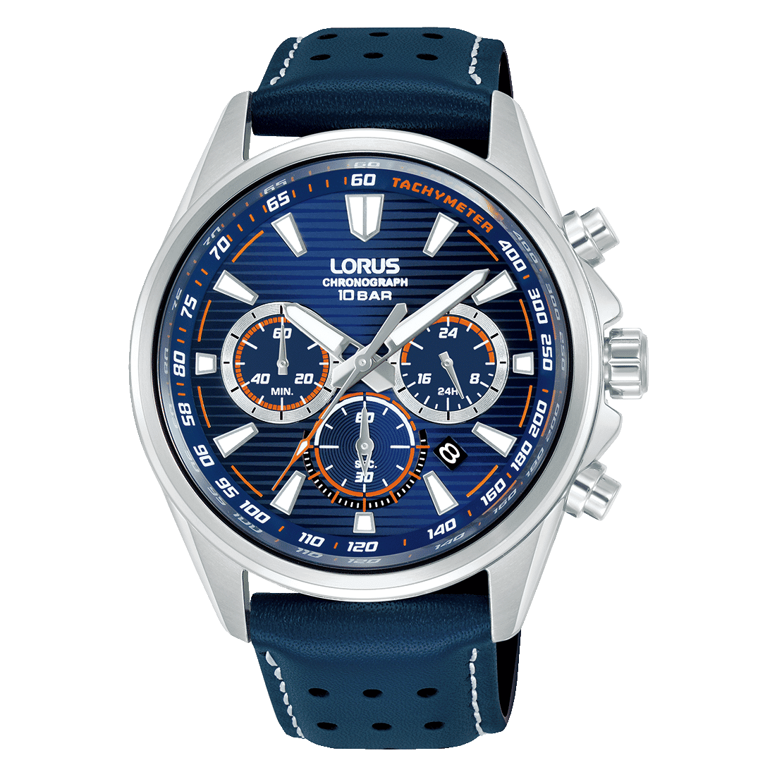 Lorus Sports RT327LX9 Herrenuhr Chronograph Dunkelblau • Mineralglas • 10 bar wasserdicht