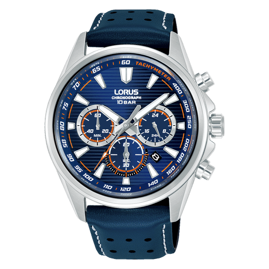 Lorus Sports RT327LX9 Herrenuhr Chronograph Dunkelblau • Mineralglas • 10 bar wasserdicht