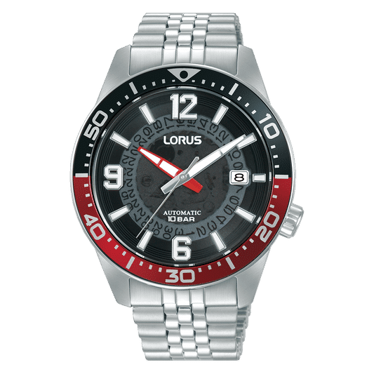 Lorus Sports RU413AX9 Herrenuhr Automatik Schwarz • Mineralglas • Edelstahlarmband