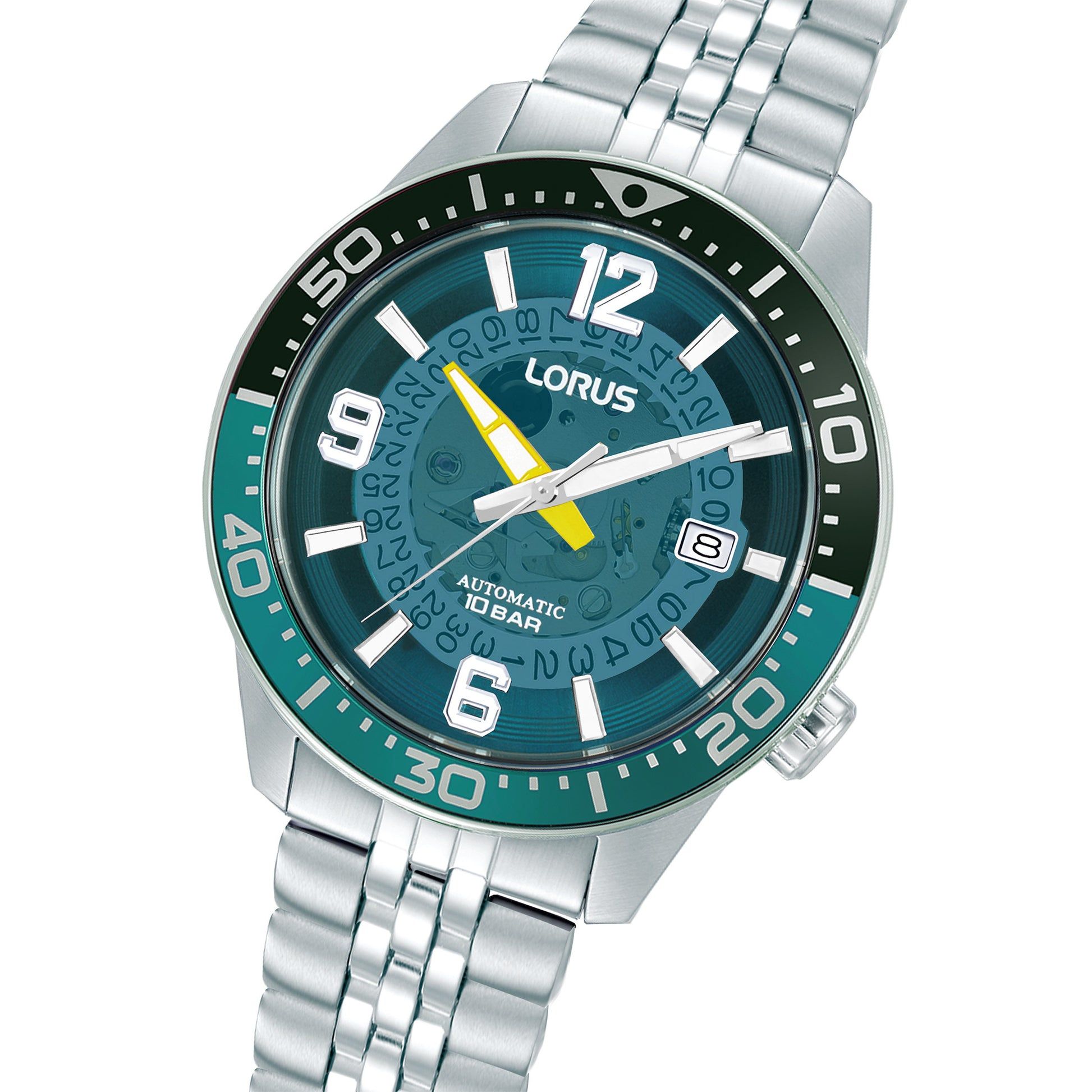 Lorus Sports RU417AX9 Herrenuhr Automatik Blaugrün • Skelettzifferblatt • Automatikwerk Kaliber Y675, Bild 2