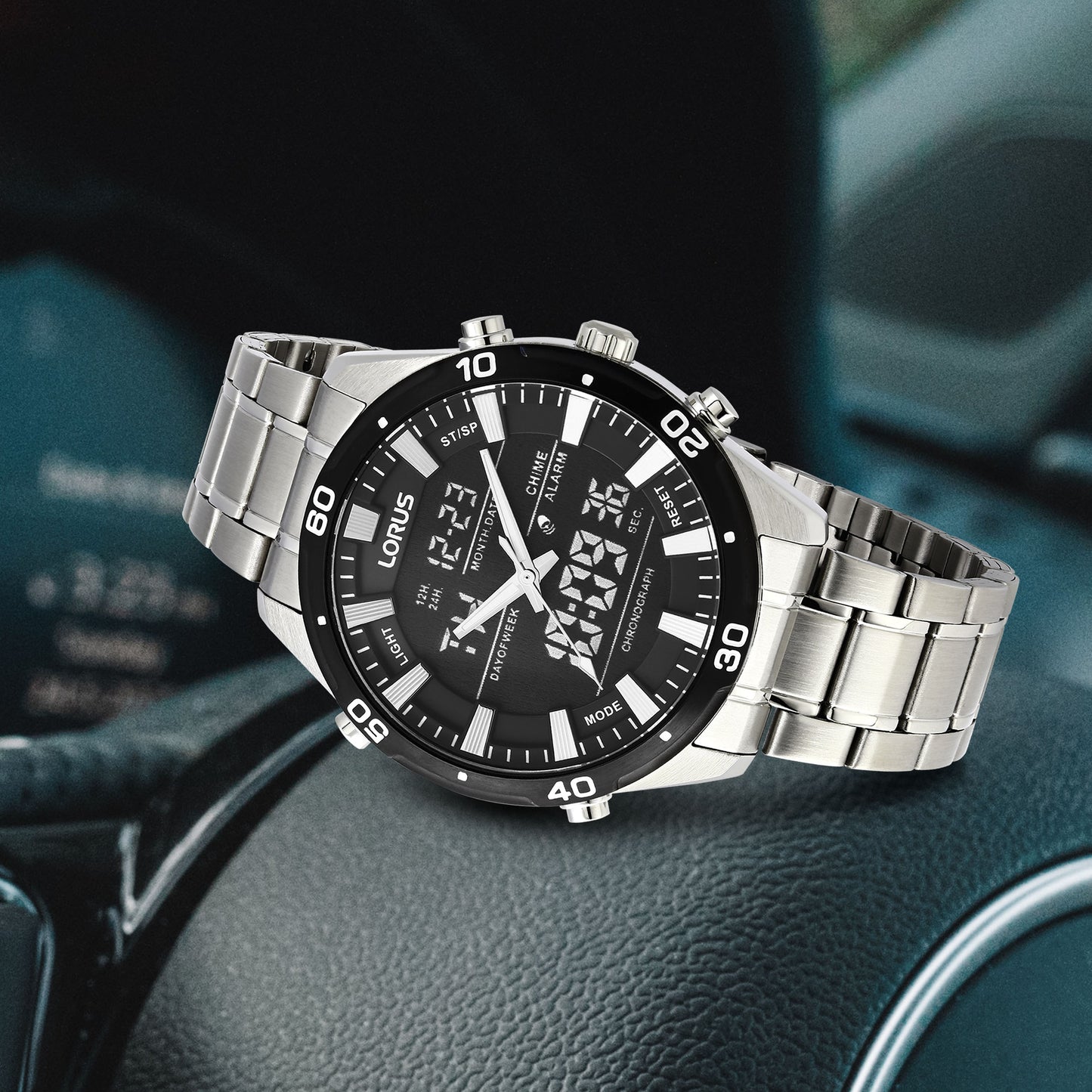Lorus Sports RW649AX9 Herren Armbanduhr Grau • Digitaler Chronograph • Mineralglas, Bild 2