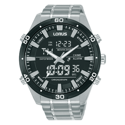 Lorus Sports RW649AX9 Herren Armbanduhr Grau • Digitaler Chronograph • Mineralglas