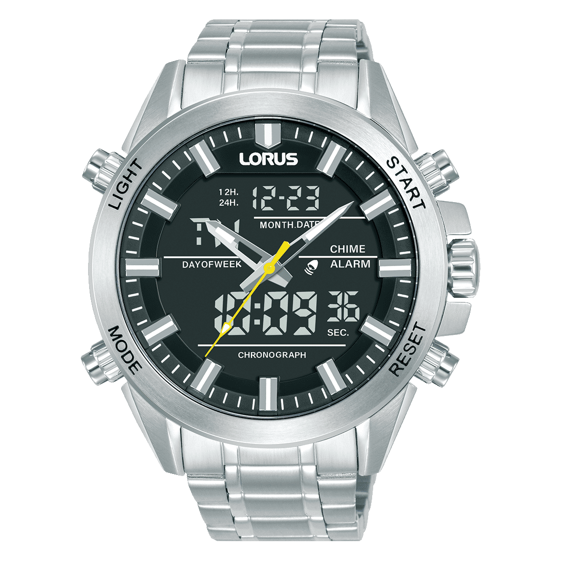 Lorus Sports RW663AX9 Herrenuhr Grau • Analog-Digital Chronograph • Mineralglas