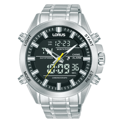 Lorus Sports RW663AX9 Herrenuhr Grau • Analog-Digital Chronograph • Mineralglas