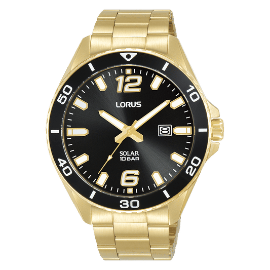 Lorus Sports RX366AX9 Herrenuhr Schwarz • Solarwerk • 10 BAR Wasserdicht