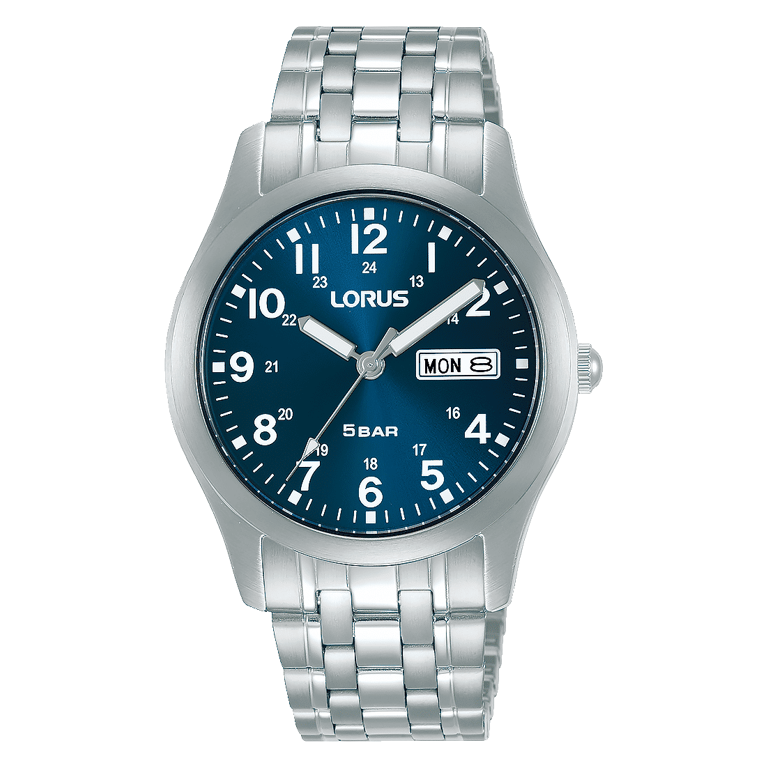 Lorus Classic RXN77DX9 Herrenuhr Dunkelblau • Mineralglas • Edelstahlarmband