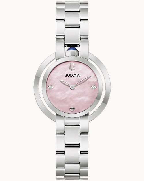 Bulova Rubaiyat 96L338 Damenuhr Rosa • Saphirglas • Edelstahlarmband