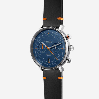Sternglas Hamburg Chrono S01-HC06-EB05 Herrenuhr Dunkelblau • Mecha-Quartz Chronograph • Saphirglas doppelt entspiegelt