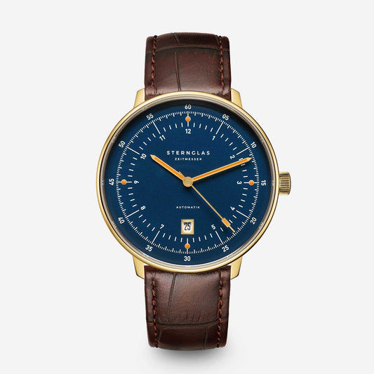 Sternglas Hamburg S02-HHM07-HE01 Herren Armbanduhr Dunkelblau • Automatikwerk Miyota 8215 • Saphirglas doppelt entspiegelt