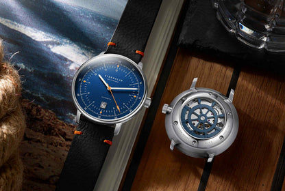 Sternglas Hamburg Küste 2.0 S02-HHX06-EB05 Herren Armbanduhr Blau • Automatikwerk mit Steuerrad-Rotor • Saphirglas doppelt