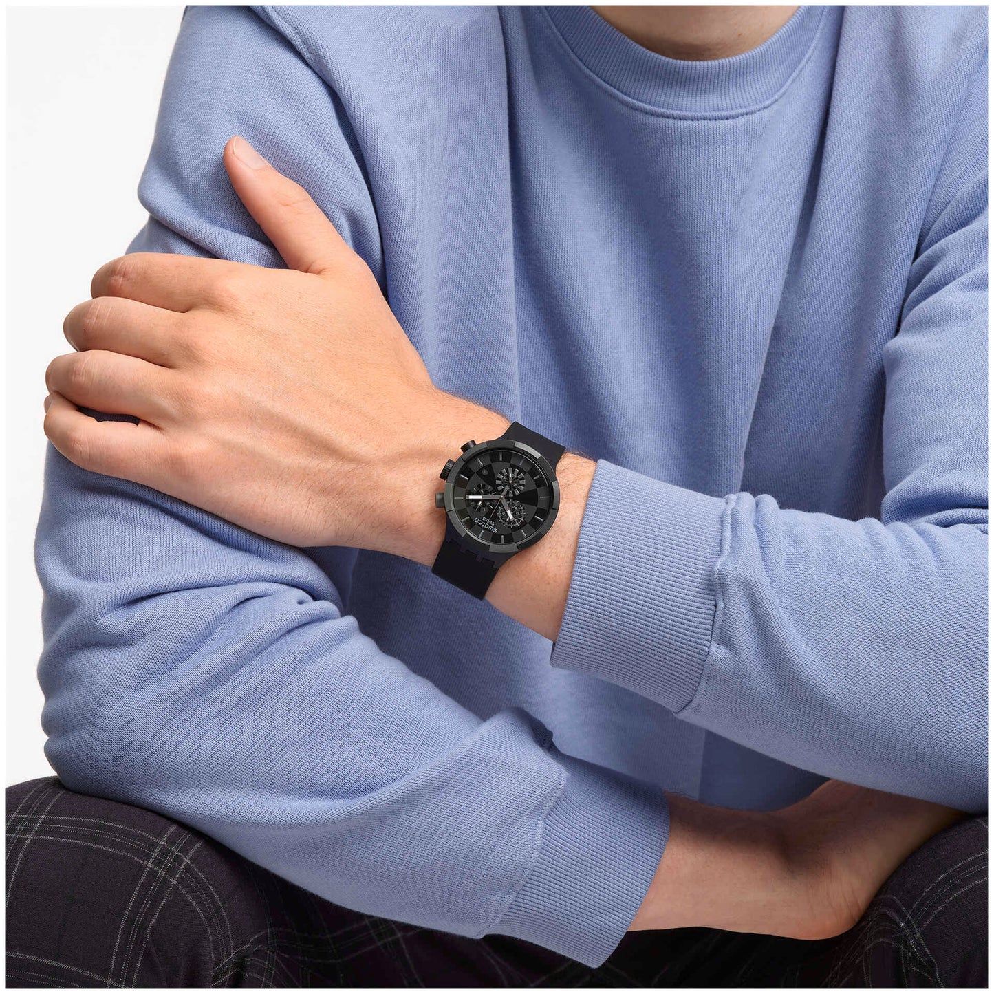 Swatch Big Bold SB02B400 Herrenuhr Schwarz • Kunststoffgehäuse mit Silikonarmband • Schweizer Qualität, Bild 2