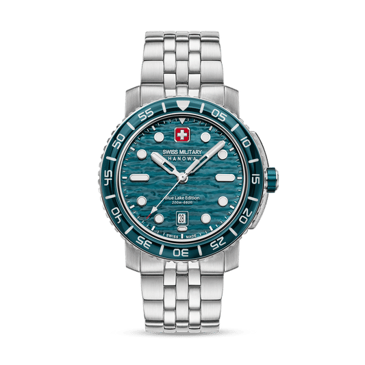 Swiss Military Hanowa Aqua SMWGH0004501 Herren Armbanduhr Blau/Grün • Saphirglas • 20 Bar Wasserdicht