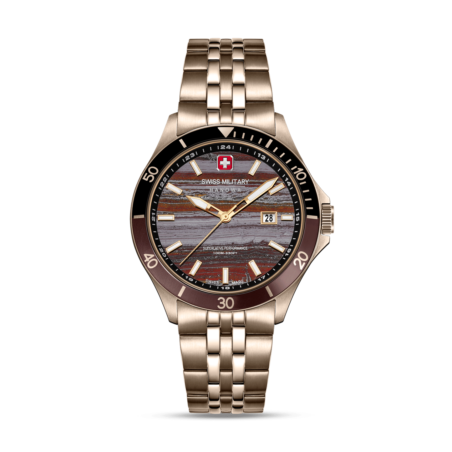 Swiss Military Hanowa Flagship Tiger Iron SMWGH0008310 Herrenuhr Beige • Saphirglas • Limitiert auf 500 Stück