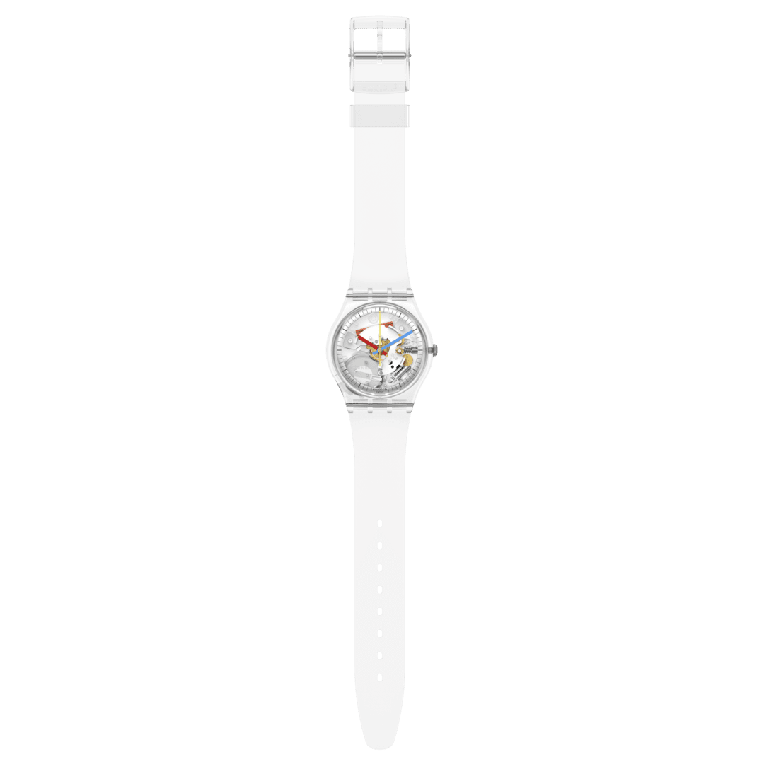Swatch Originals Medium SO28K100-S06 Armbanduhr Transparent • Biosourced Gehäuse • Farbige Zeiger, Bild 4