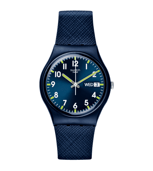 Swatch Originals SO28N702 Sir Blue Armbanduhr Blau • Quarzwerk • Leichtes Kunststoffgehäuse