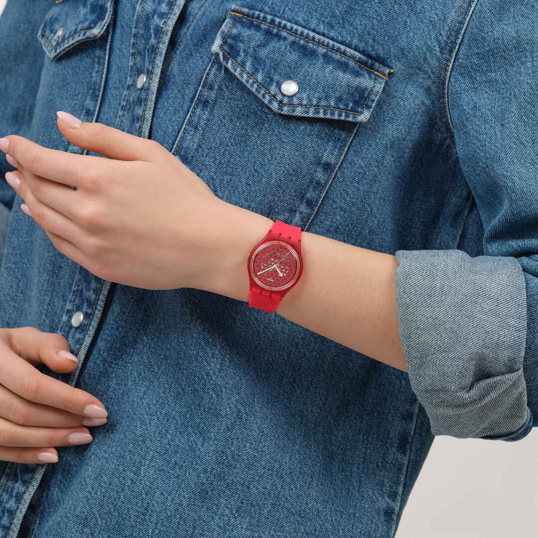 Swatch Originals Medium SO28Z122 Damenuhr Rot • Quarzwerk • Valentinstag Edition, Bild 6