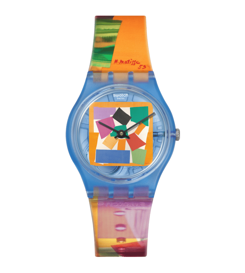 Swatch Originals Medium SO28Z127 Matisse's Snail Armbanduhr Transparent • Biosourced Gehäuse • Kunstdruck-Zifferblatt, Bild