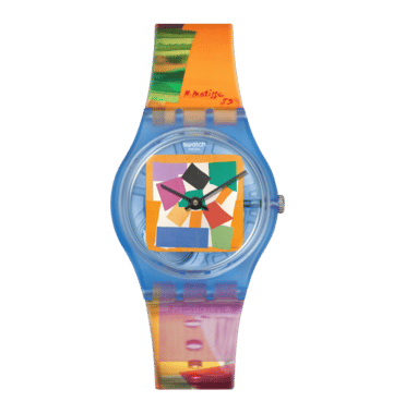 Swatch Originals Medium SO28Z127 Matisse's Snail Armbanduhr Transparent • Biosourced Gehäuse • Kunstdruck-Zifferblatt, Bild