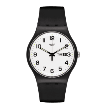 Swatch Originals Large SO29B703 Twice Again Armbanduhr Weiß • Biosourciertes Armband • Tag- und Datumsanzeige, Bild 8