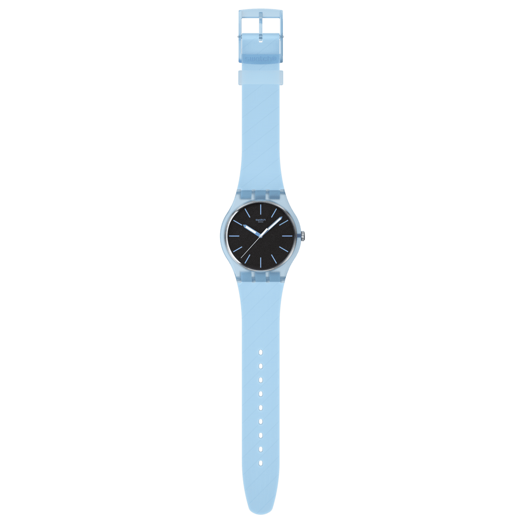 Swatch Originals Large SO29L101 Armbanduhr Hellblau • Leuchtzeiger • Biosourced-Gehäuse, Bild 4