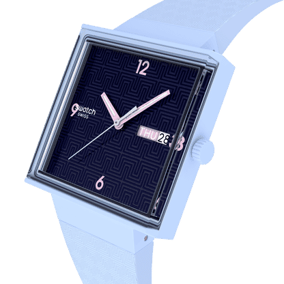 Swatch Bright Angle SO34L701 Damenuhr Hellblau • Bioceramic-Gehäuse • Leuchtzeiger, Bild 3