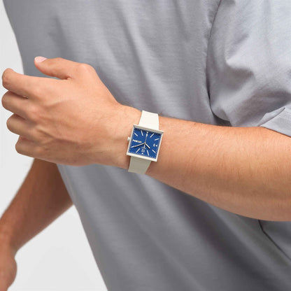 Swatch What If - Square SO34T700 Armbanduhr Beige • Bioceramic-Gehäuse • Quadratisches Design, Bild 7