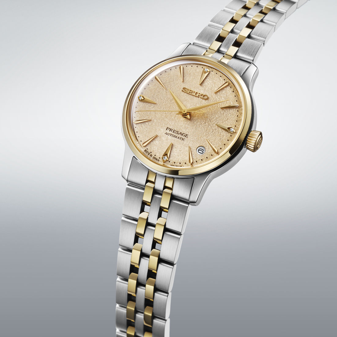 Seiko SRPL64J1 Damen Presage Cocktail Time Frozen Banana Automatik • Automatikwerk mit Handaufzug • Diamant-Zifferblatt