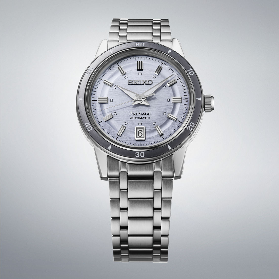 Seiko SRPL73J1 Herrenuhr Presage Style60's Automatik Silber • Automatikwerk Kaliber 4R35 • Sichtboden mit Verschraubung